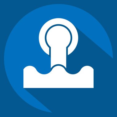 Simge kanalizasyonu. Doğal Kaynaklar sembolüyle ilgili. Uzun gölge tarzı. dizayn edilebilir