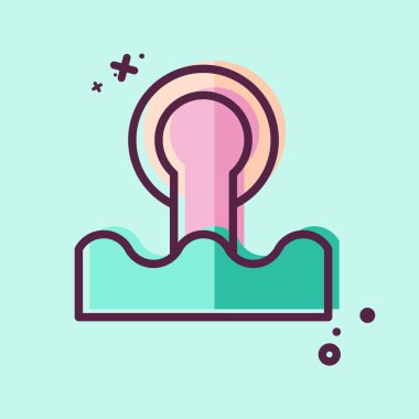 Simge kanalizasyonu. Doğal Kaynaklar sembolüyle ilgili. MBE tarzı. dizayn edilebilir