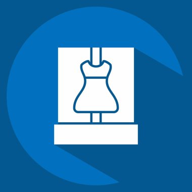 Simge Dükkanı Penceresi. Şehir merkezinin sembolüyle ilgili. Uzun gölge tarzı. dizayn edilebilir