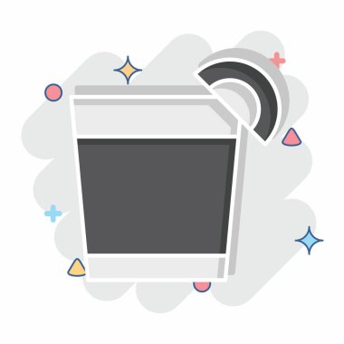 Simge Vuruşu. Meşrubat sembolüyle ilgili. Çizgi roman. dizayn edilebilir