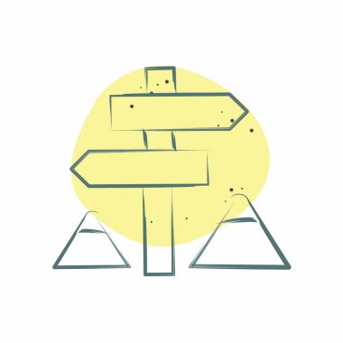 Simge İşareti Kurulu. Macera sembolüyle ilgili. Renkli Leke Biçimi. dizayn edilebilir