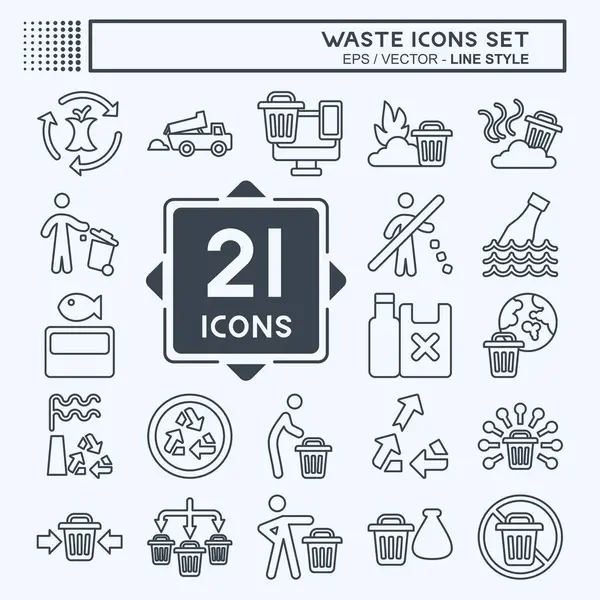 Simge Atık Atık. Çevre sembolüyle ilgili. Sıra tarzı. dizayn edilebilir