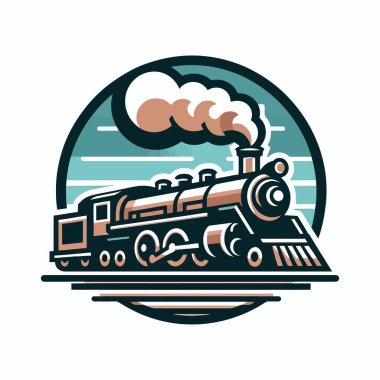 Markalaşma, Pazarlama ve Yaratıcı Projeler için EPS10 Biçiminde Tren Logosu Vektörü Grafik Yüksek Kaliteli Çizim Tasarımı