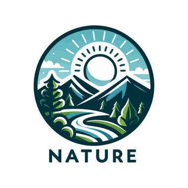 Nature Logo Illustration on White Background  Vector EPS10 Design Featuring a Cartoon Style Mascot, Perfect for Branding, Eco-Friendly Projects, and Creative Endeavors in the Environmental Sector clipart