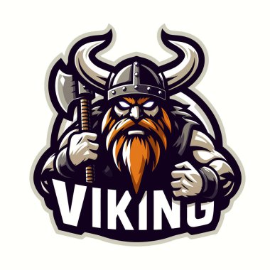 Beyaz Arkaplan A Kalın ve Dinamik Tasarım Mükemmel Markalaştırma, Spor Takımları ve Yaratıcı Projeler Konulu EPS10 Vektör Biçimli Viking Maskot Resimleri Logosu Oyunu