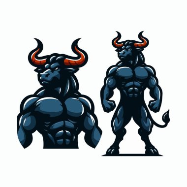 Minotaur Logo Cartoon Sticker Style Warrior Game on White Background, Vector Illustration, Colorful Design, Creative Clipart, EPS10 for Fantasy Games, Mythology, Warrior Branding, Game Logo, Fantasy Artwork, Poster, Warrior Emblem, Cartoon Style clipart