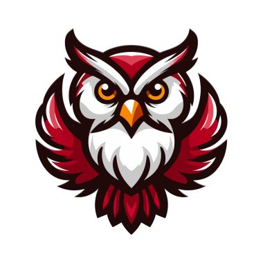 Beyaz Arkaplan ile Maskot Biçimli Renkli Baykuş Logosu, Etiket Biçimi Tasarımı, Posterler, Yaratıcı Projeler İçin Mükemmel, ve Canlı Renkler ve Modern Vektör Biçiminde Eşsiz Maskot İlhamlı Sanat