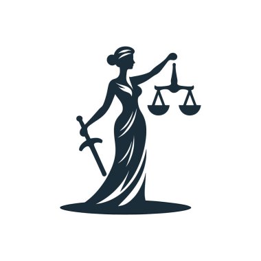 Beyaz arkaplan üzerindeki Femida logosu beyaz arkaplan tasarım vektörü üzerindeki logo amblemi simgelemesi en az siyah clipart grafikleri 10 t-shirt yazdırır