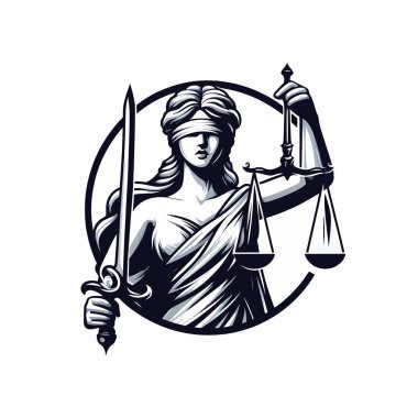 Beyaz arkaplan üzerindeki Femida logosu beyaz arkaplan tasarım vektörü üzerindeki logo amblemi simgelemesi en az siyah clipart grafikleri 10 t-shirt yazdırır