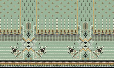 Textile Design and Digital Motif and Borders clipart