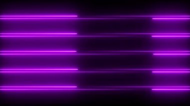 Soyut parlak neon ışıklar yanıp sönen çizgiler hareket ediyor. Renkli neon hattı arka planda hareket ediyor. Siyah arkaplanda parlayan neon çizgilerinin kusursuz döngü animasyonu