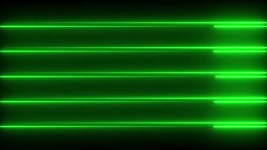Soyut parlak neon ışıklar yanıp sönen çizgiler hareket ediyor. Renkli neon hattı arka planda hareket ediyor. Siyah arkaplanda parlayan neon çizgilerinin kusursuz döngü animasyonu