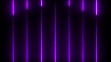 Siyah arkaplanda soyut neon çizgi simgesi parlayan çizgi ışık efekti simgesi. Neon ışıkları yanıp sönen çizgiler hareket ediyor. Renkli neon çizgileri arka planda hareket ediyor..