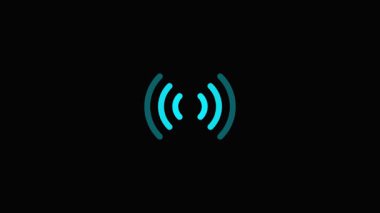 Wifi sıcak nokta sembol sinyalinin animasyonu. Kablosuz animasyon, alarm, yayın, hava, zaman çizelgenizi sürükleyin ve bırakın..