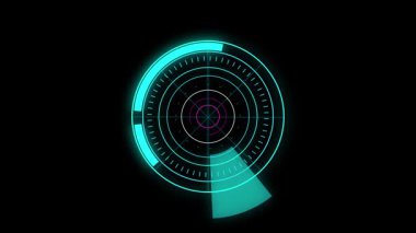 Hud ekran arka planına sahip gelecekteki bir hologramın 3 boyutlu görüntülenmesi.