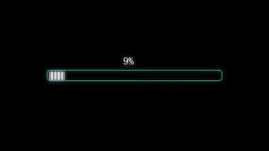 Siyah ekranda neon ışıklı çubuk yükleniyor