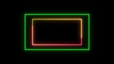 Parlayan neon ışıklı parlayan bir çerçeve.