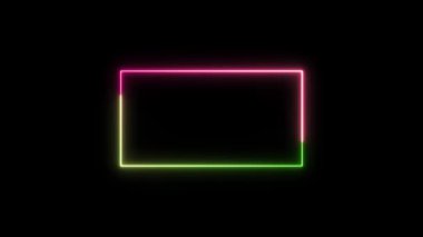 Koyu renk üzerine boş neon kare çerçeve