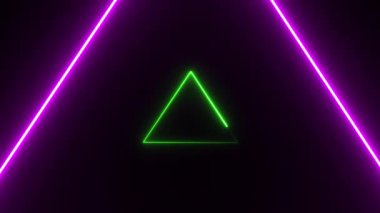 Siyah arkaplanda parlayan neon ok şekli.