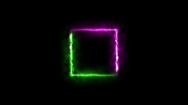 Küçük siyah işareti olan yeşil rengin neon sembolü. 3d oluşturma
