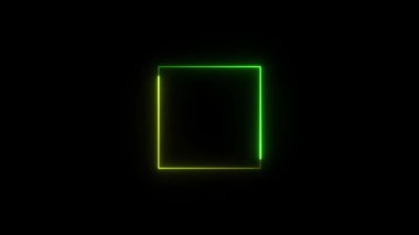 Koyu arkaplanda 3 boyutlu neon çerçeve