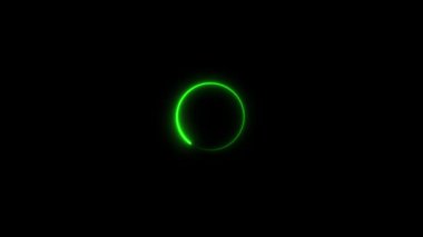 Siyah ışıklı neon daire. soyut vektör illüstrasyonu.