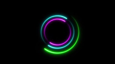 Neon Çemberleri Soyut Arkaplan