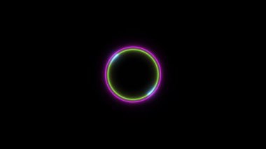 Neon parlayan çemberli soyut arkaplan