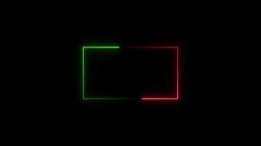 Parlak kareli kırmızı çerçeveli yeşil ışık arkaplanı