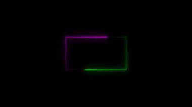 Siyah arkaplanda neon çerçeve.