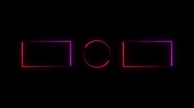 Neon uzayda soyut parlayan neon ışıklarının 3 boyutlu görüntülenmesi.