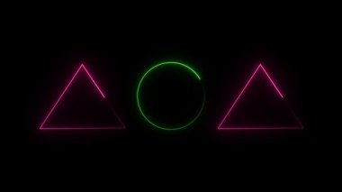 Parlak çizgileri olan 3 boyutlu neon ışıklar.