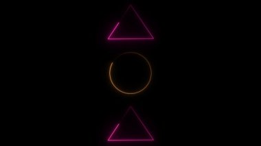 Siyah arkaplanda parlayan neon ışığın 3 boyutlu yansıması