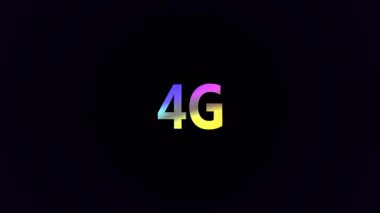 Koyu arkaplan üzerinde 5 G metin. 3 boyutlu resimleme.