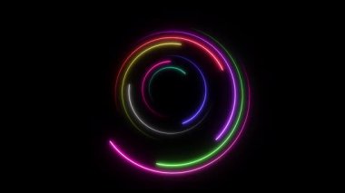 Parlak çizgilerin soyut 3 boyutlu canlandırması