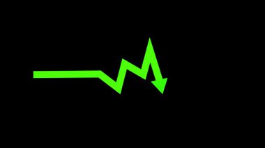 Siyah arkaplanda yeşil neon ok simgesi izole edildi. yön sembolü. İşaretçi yön tabelası. vektör illüstrasyonu.