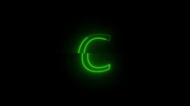 yeşil neon alfabe harfi c