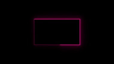 neon ışık çerçevesi siyah arkaplanda izole edildi.