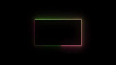 neon parlayan dikdörtgen çerçeve