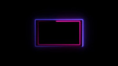 3 boyutlu neon çerçeve, parlayan neon ışığı, 3 boyutlu resimleme