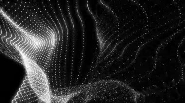 Soyut arkaplan. Siyah, beyaz arka planda dalgaları olan parlak neon ışığı. soyut öge.