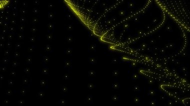 Koyu yeşil, çemberli sarı vektör arkaplan. Soyut şablonda daireler çizen parlak renkli çizimler. Reklamlar, broşürler için desen.