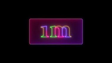 Siyah arkaplan üzerindeki neon numara 1 'in 3 boyutlu illüstrasyonu