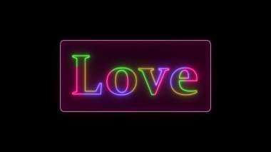 aşk neon ışığı işareti.