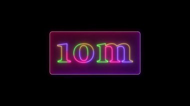 Neon ışıklarıyla yapılmış 10 numara, 3 boyutlu görüntüleme.