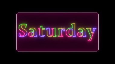 Cumartesi neon ışığı. vektör neon pankartı