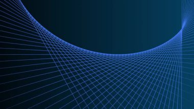 Soyut teknoloji bilimi ve teknoloji geçmişi. Mavi çizgiler. vektör