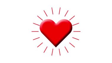 Kırmızı kurdeleli bir kalp. vektör illüstrasyonu