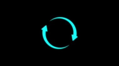 Çember şeklinde ve parlak neon efektli alfabe logosu harfi. Şirket, iş, iş ve şirket için elverişli