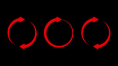 Siyah arkaplanda kırmızı neon çember, 3 boyutlu görüntüleme